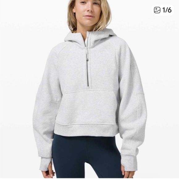 lululemon athletica Tops - Lululemon Scuba Oversized Hoodie – Size XS/ S Heathered Core Ultra Light Grey